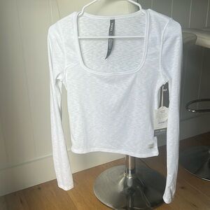 Vuori Long Sleeve Sunrise Square Neck - White - Small